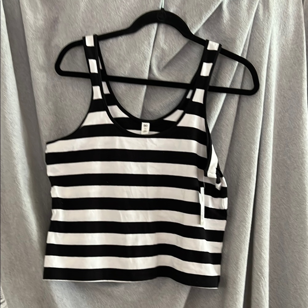 BP Black and White Striped Tank Top